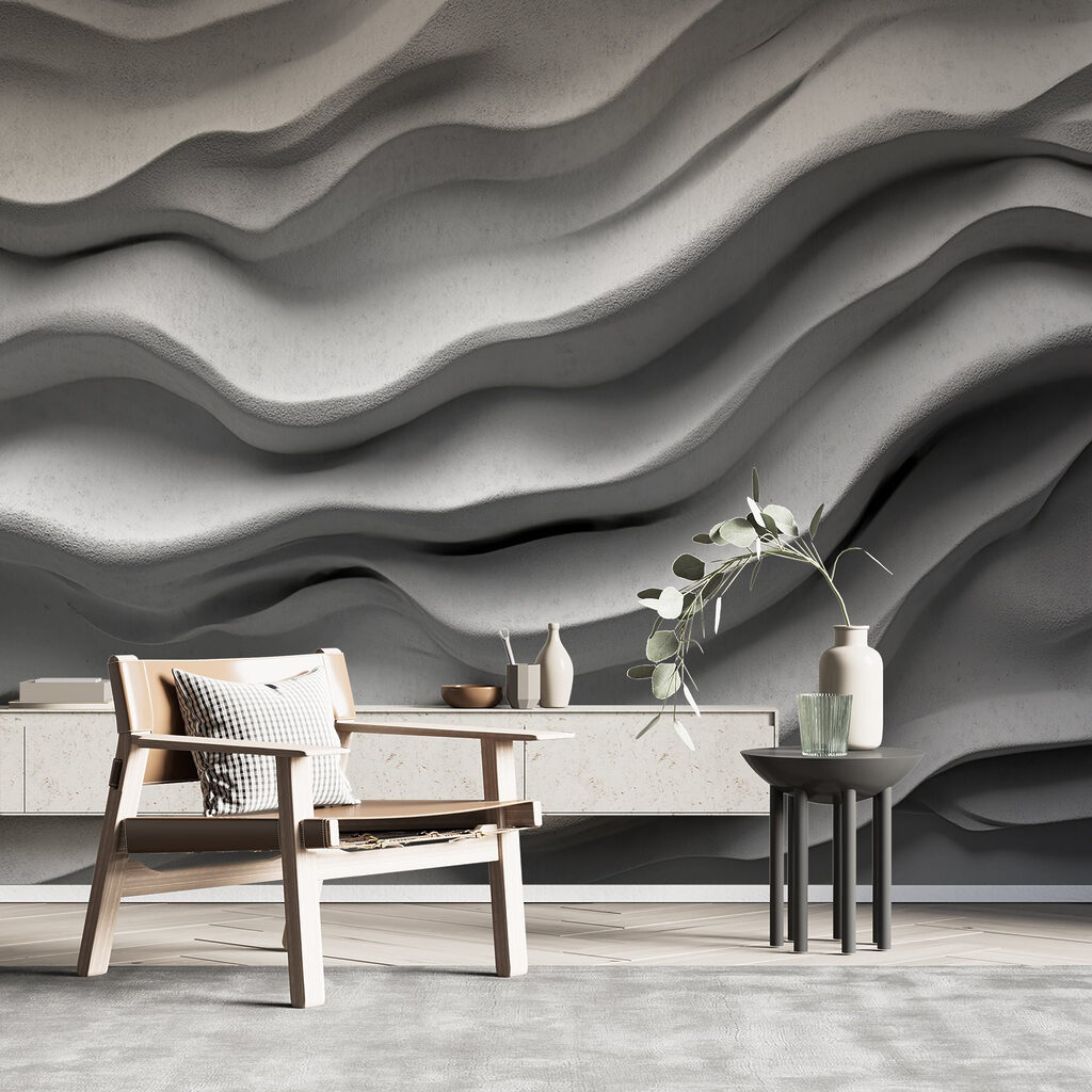 White surface with wavy lines