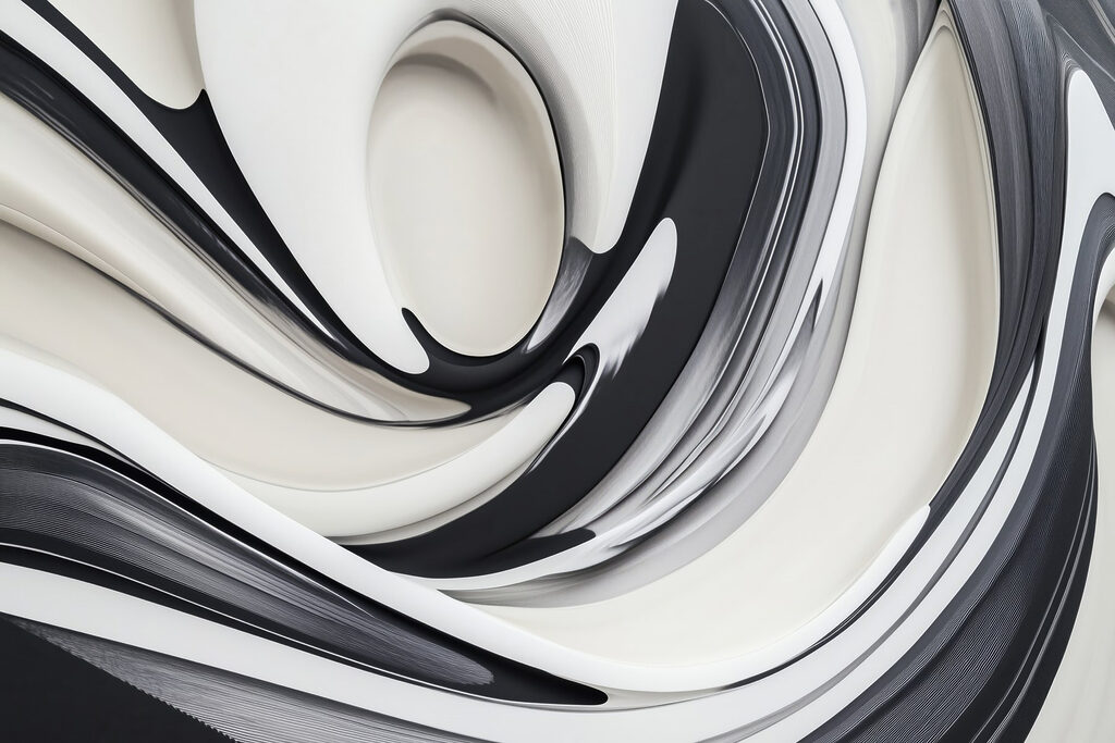 Černobílý vířivý design Černobílý vířivý design