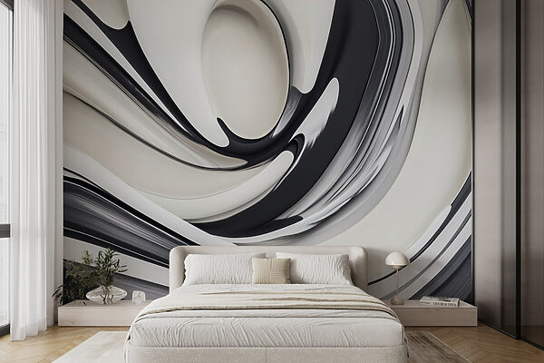 Černobílý vířivý design Černobílý vířivý design