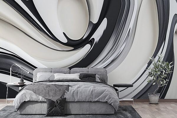 Černobílý vířivý design Černobílý vířivý design