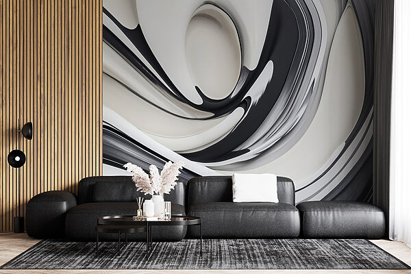 Černobílý vířivý design Černobílý vířivý design