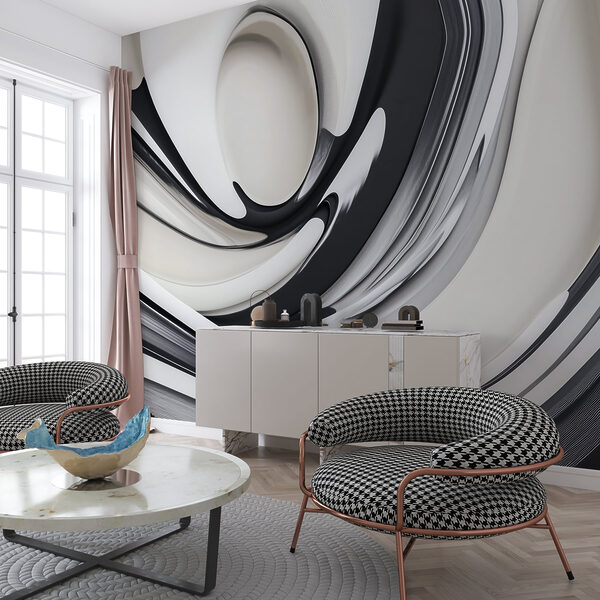 Černobílý vířivý design Černobílý vířivý design