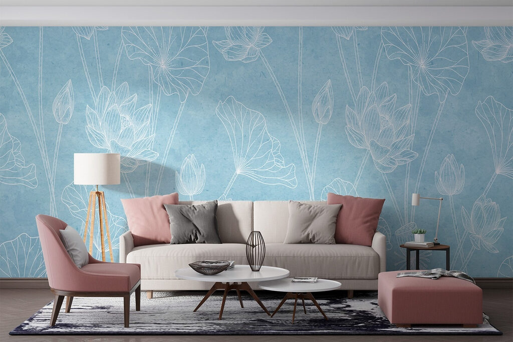 Blue and white floral pattern