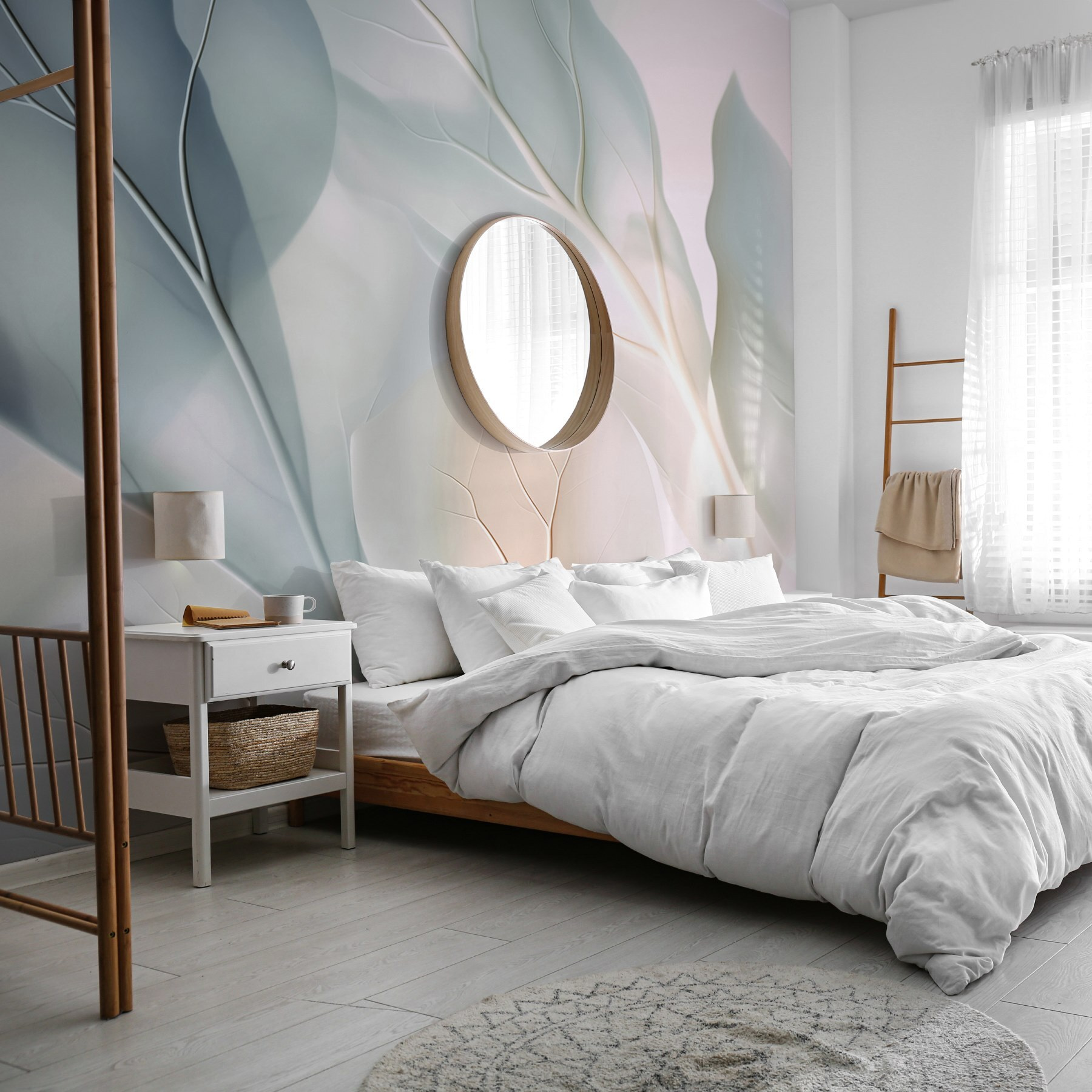 Delicate leaves in soft hues