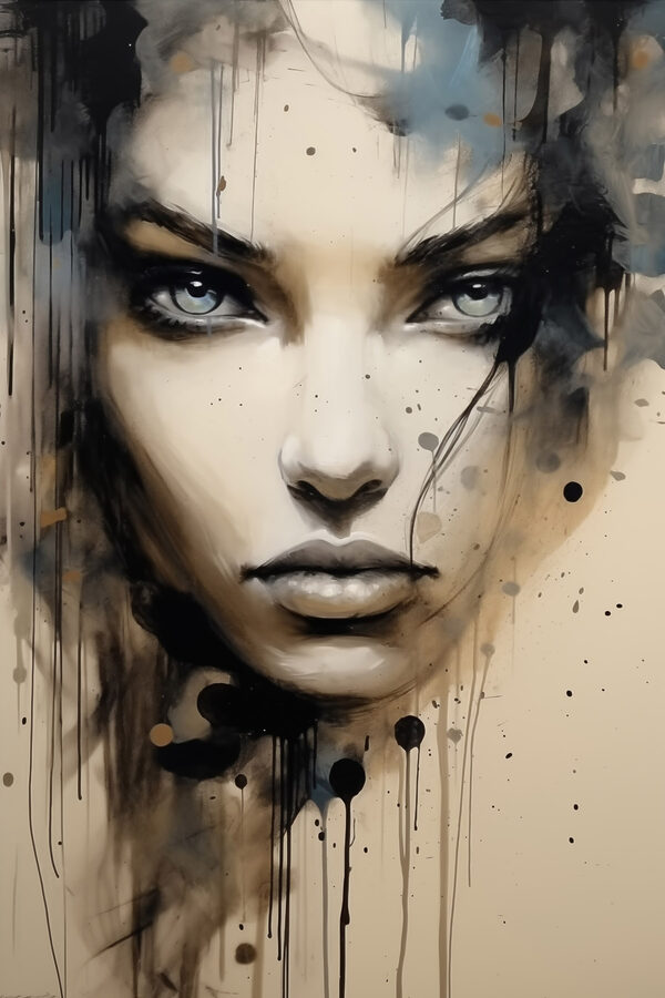 Painting of a woman's face Painting of a woman's face