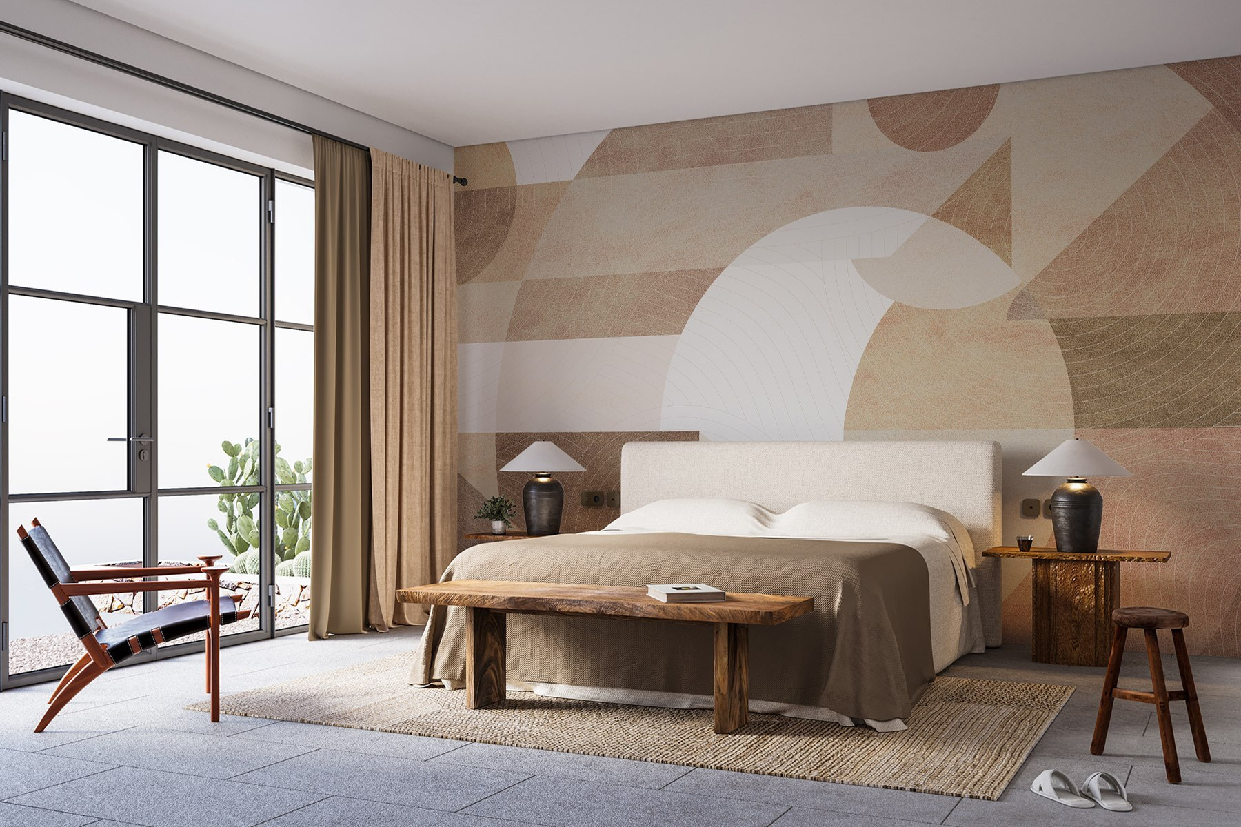 Abstract shapes and muted tones blend Abstract shapes and muted tones blend