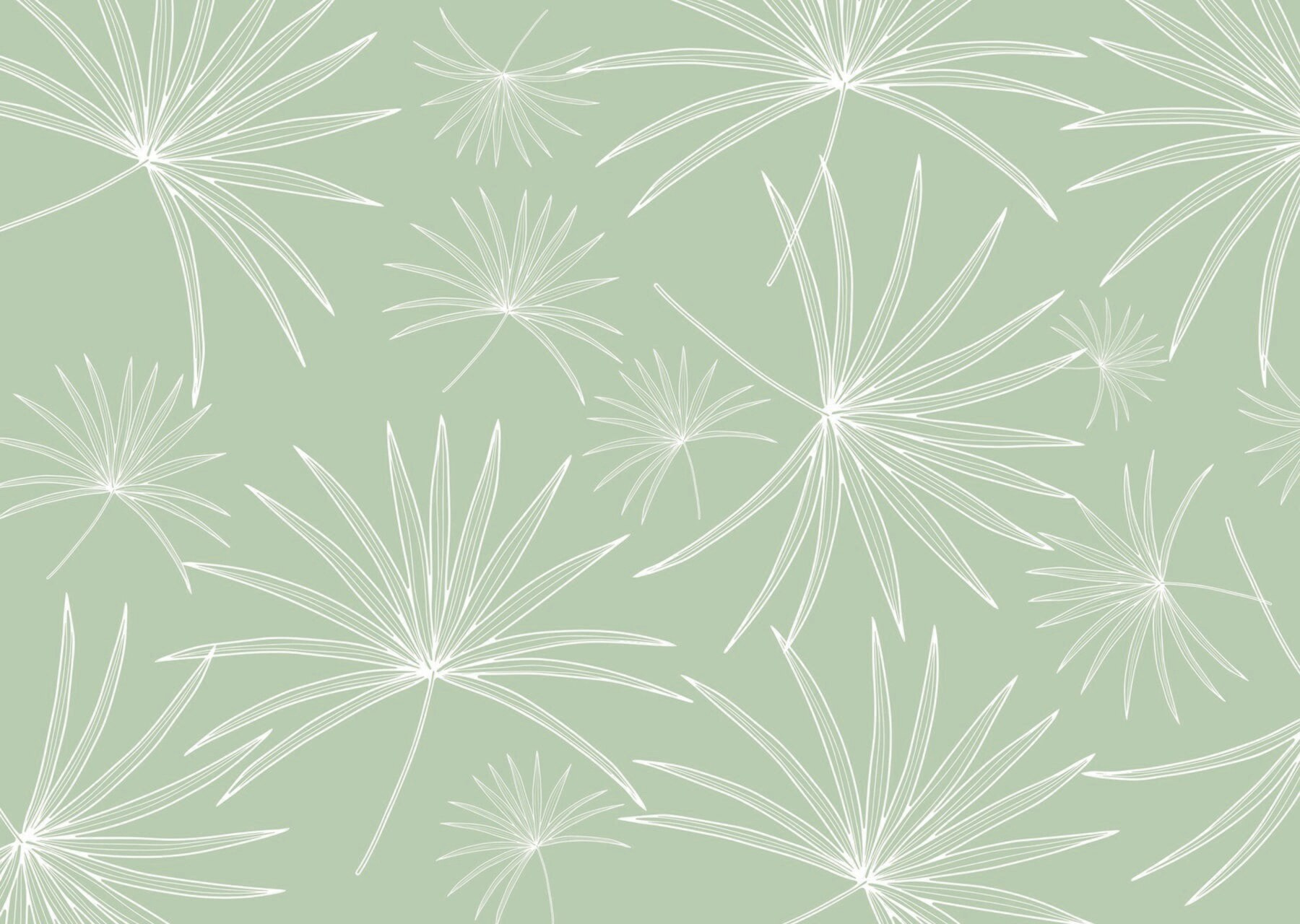 Pattern of white leaves on a green background Pattern of white leaves on a green background