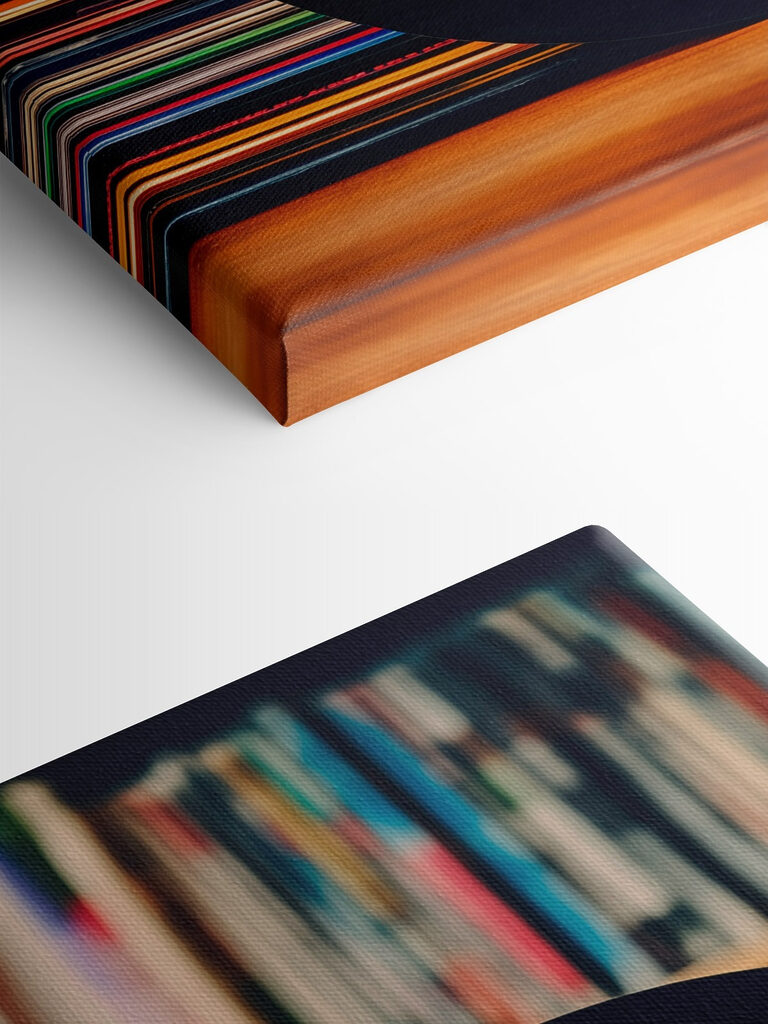 Record on a stack of records Record on a stack of records