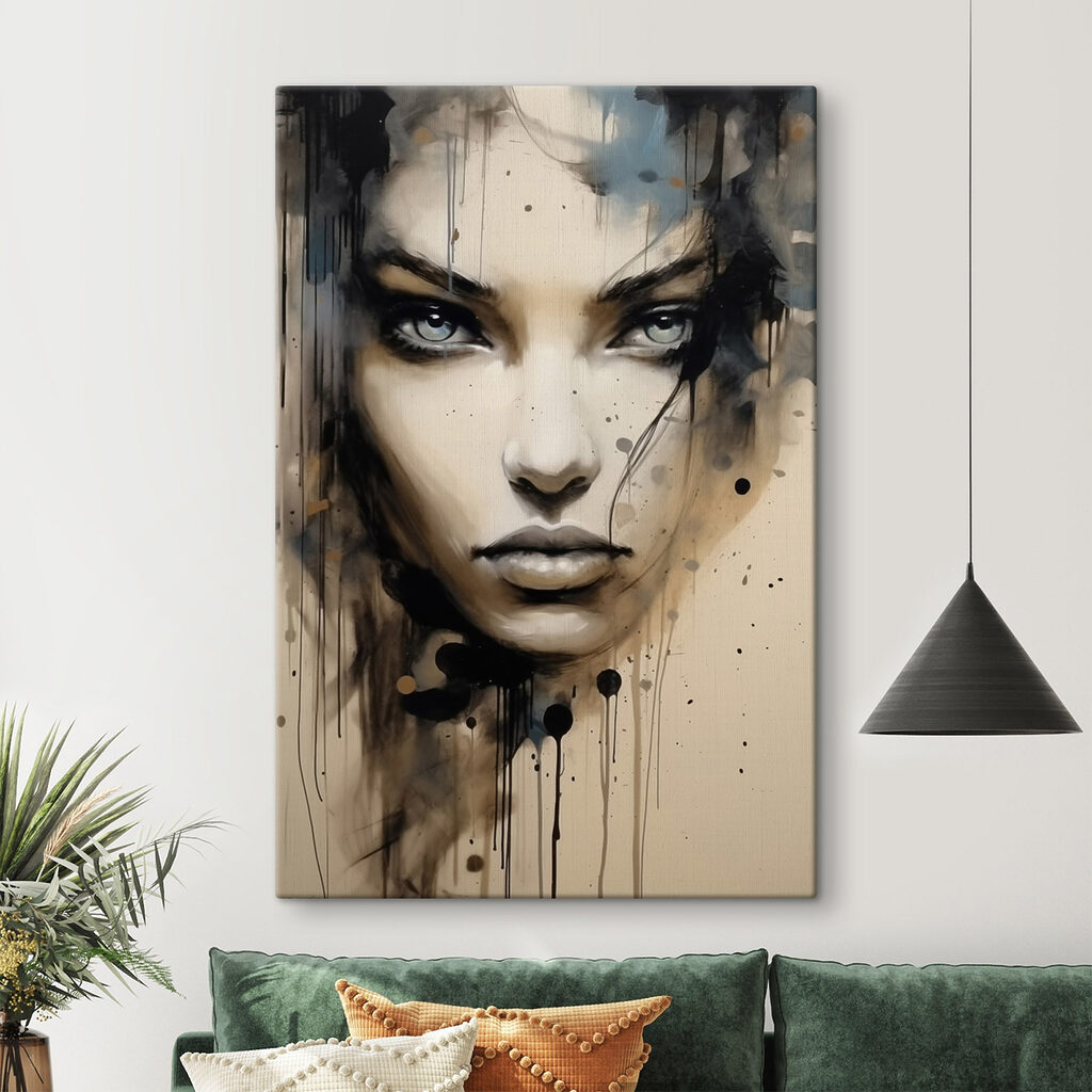 Painting of a woman's face Painting of a woman's face