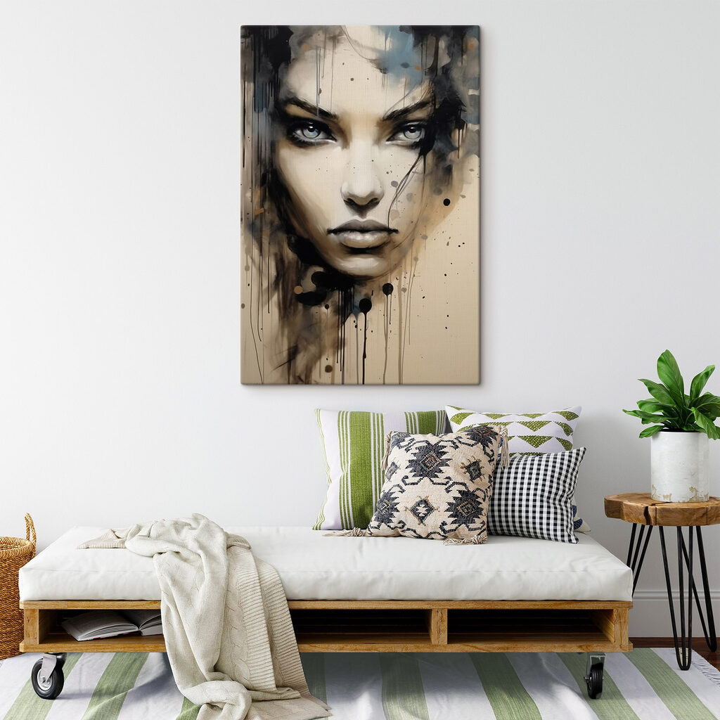 Painting of a woman's face Painting of a woman's face