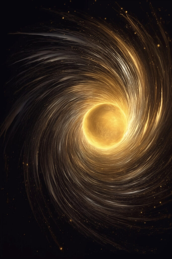Yellow circle in space Yellow circle in space