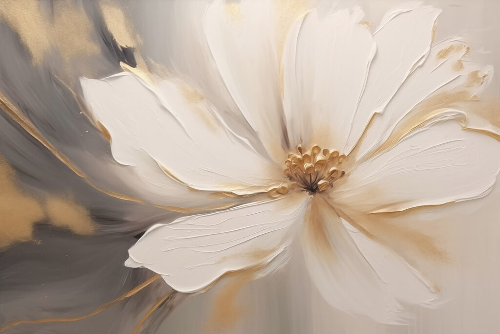 Painting of a white flower Painting of a white flower