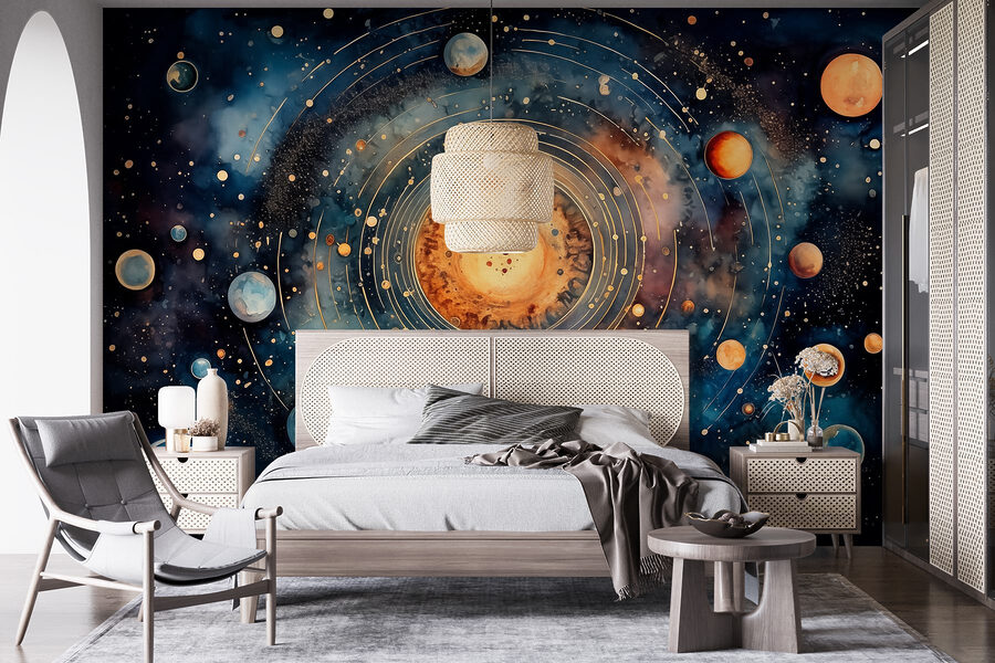 Fototapeta Malování planet ve vesmíru