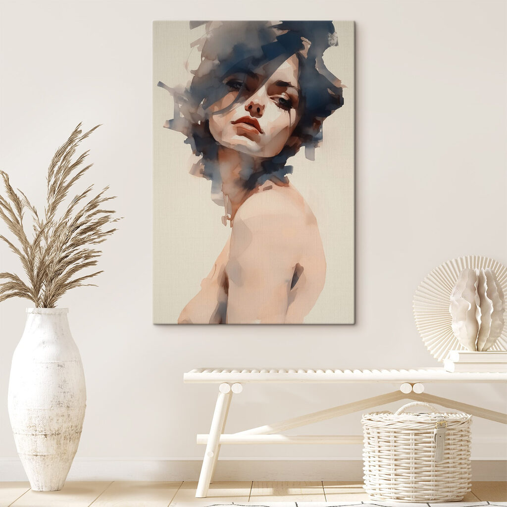 Woman with her hair blowing in the wind