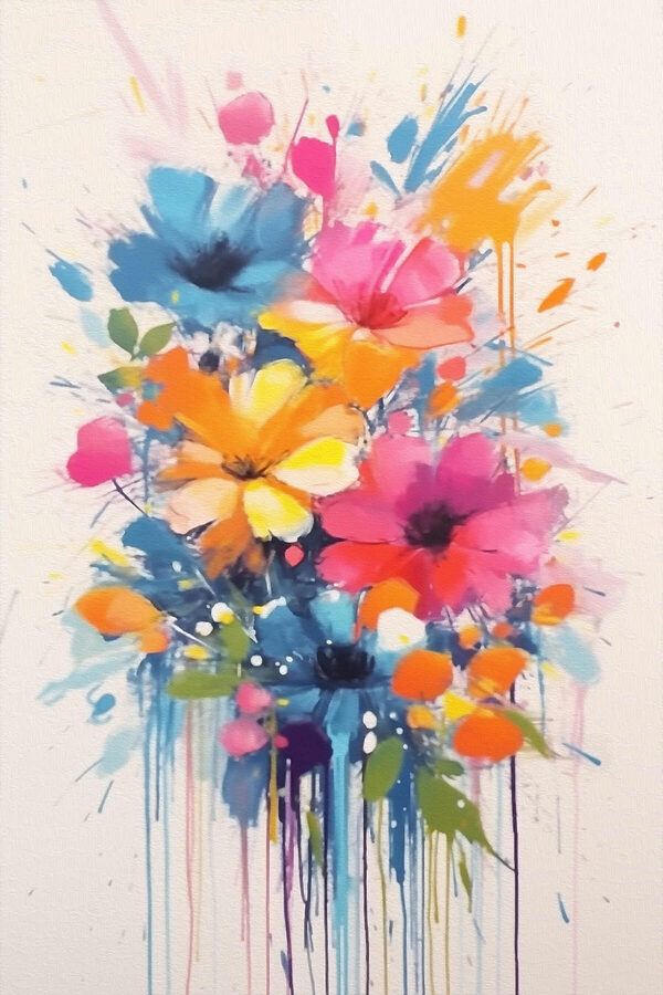 Painting of flowers on a white background Painting of flowers on a white background