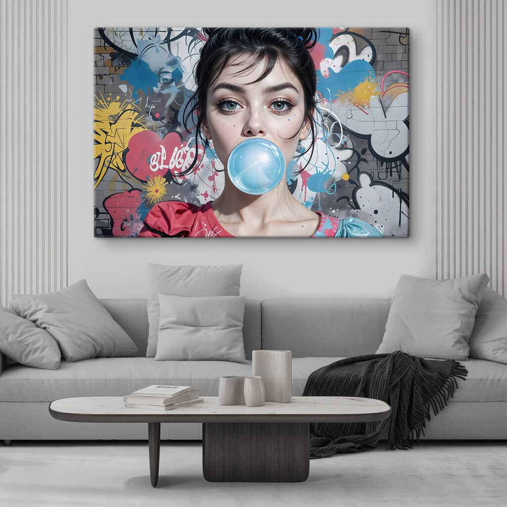 Woman with a bubble gum Woman with a bubble gum