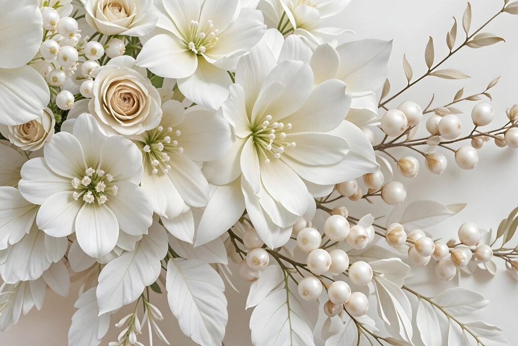 Elegant bouquet of soft white blooms
