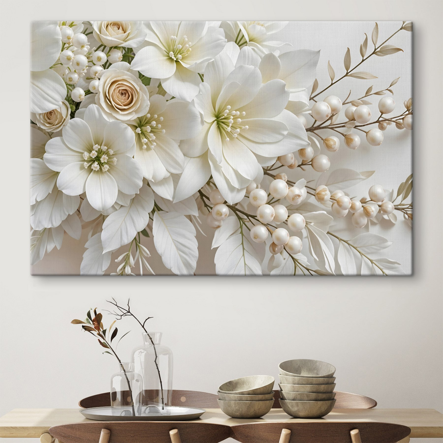 Elegant bouquet of soft white blooms