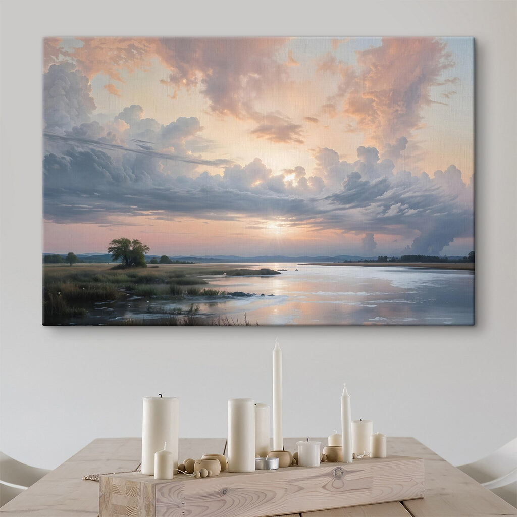 Body of water with a tree and clouds in the sky Body of water with a tree and clouds in the sky