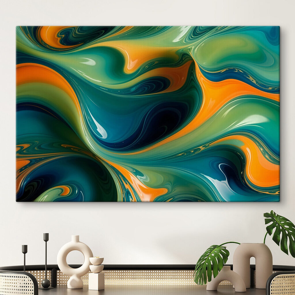 Colorful swirls of paint