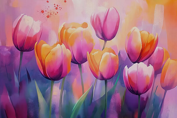 Malování tulipánů Malování tulipánů