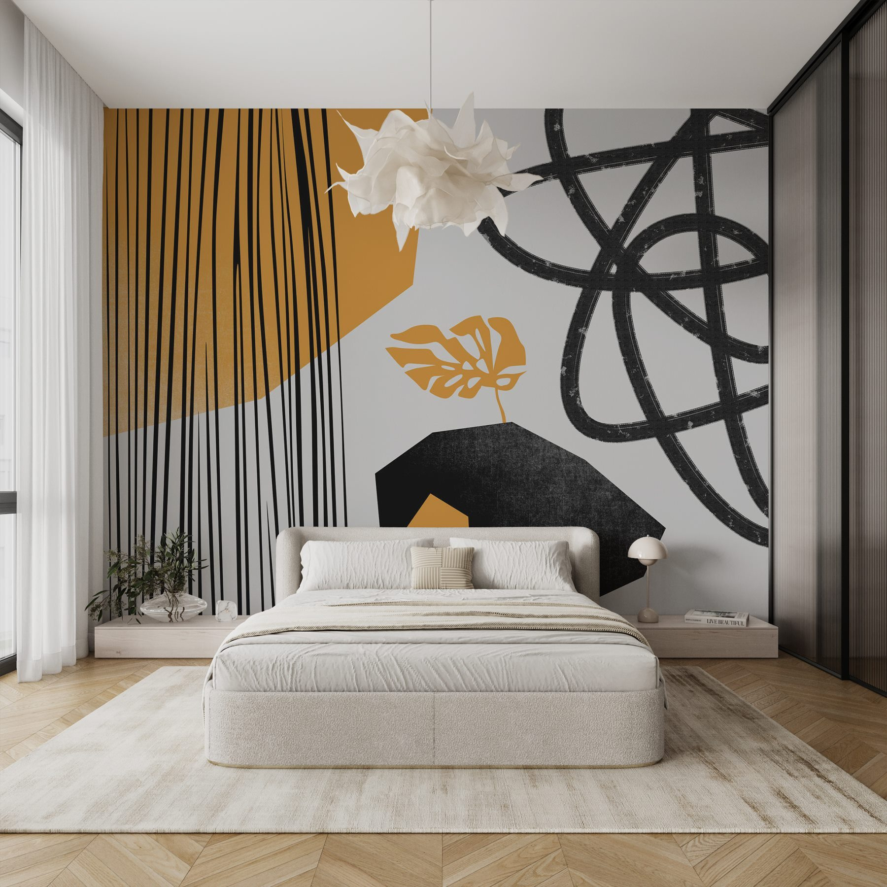 Black and yellow art