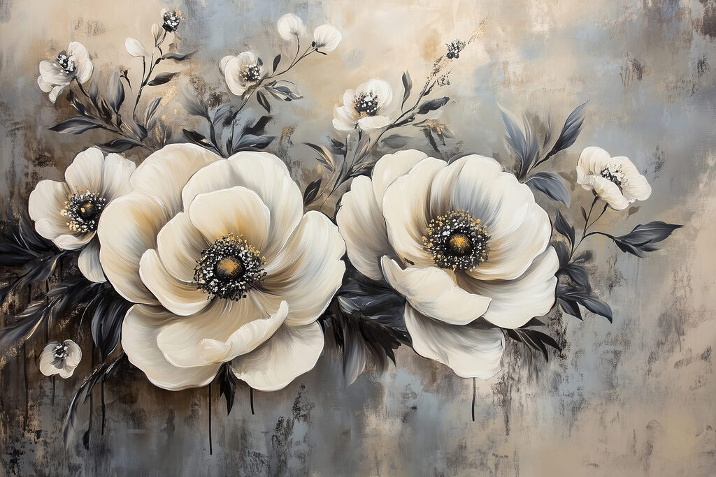 Painting of white flowers