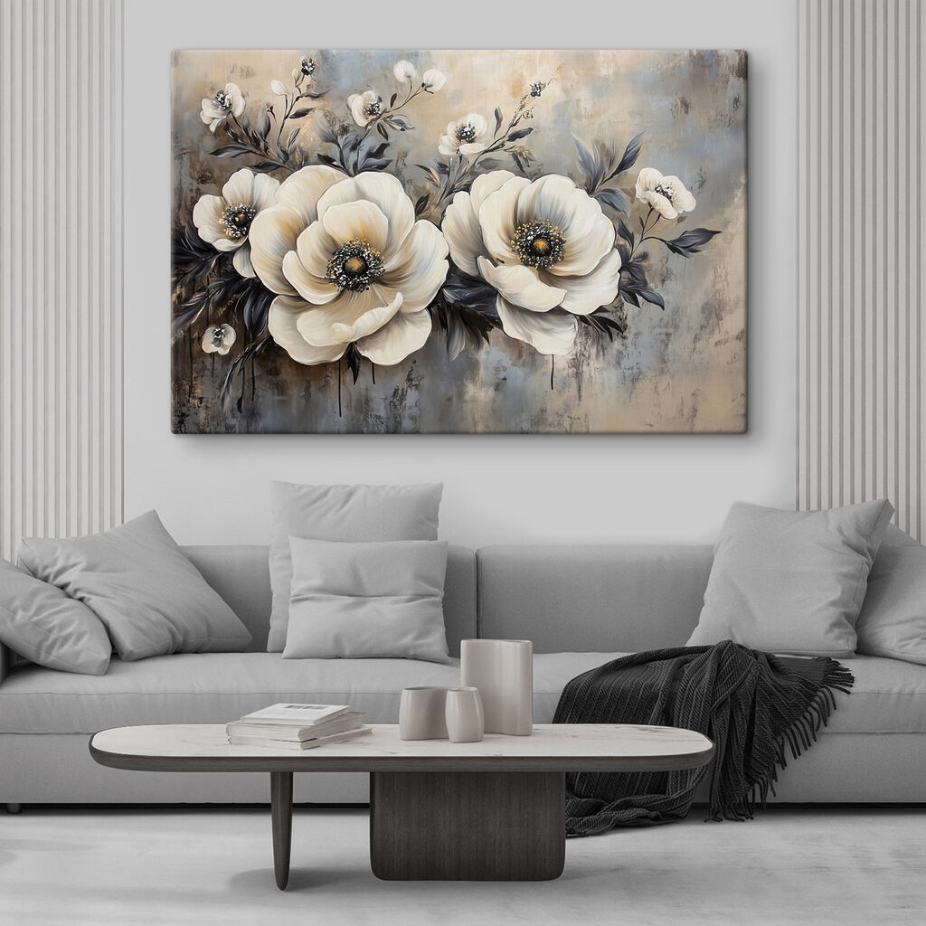 Painting of white flowers