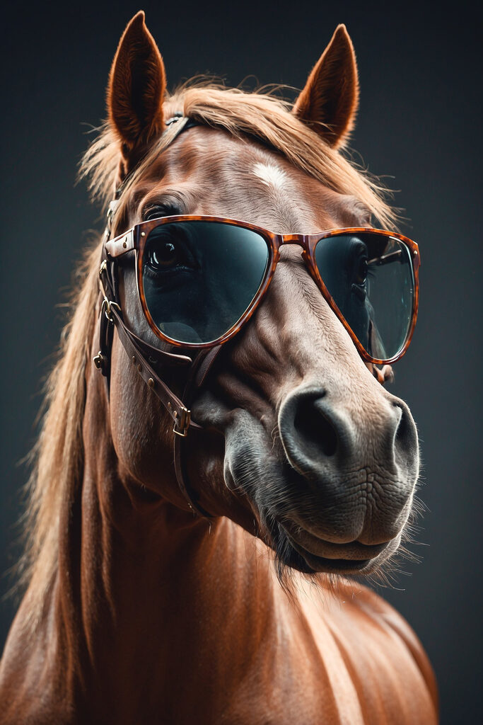 Horse wearing sunglasses