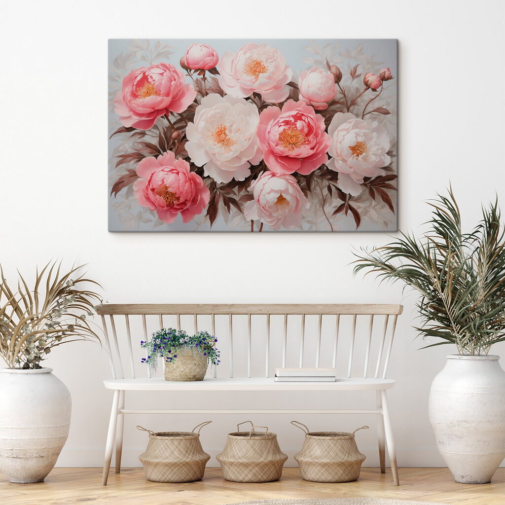 Group of pink and white flowers