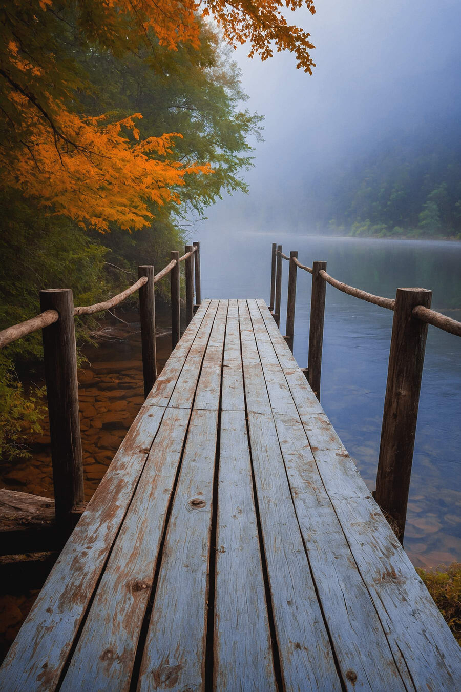 Obraz Dřevěný dok nad vodní plochou - Image 12