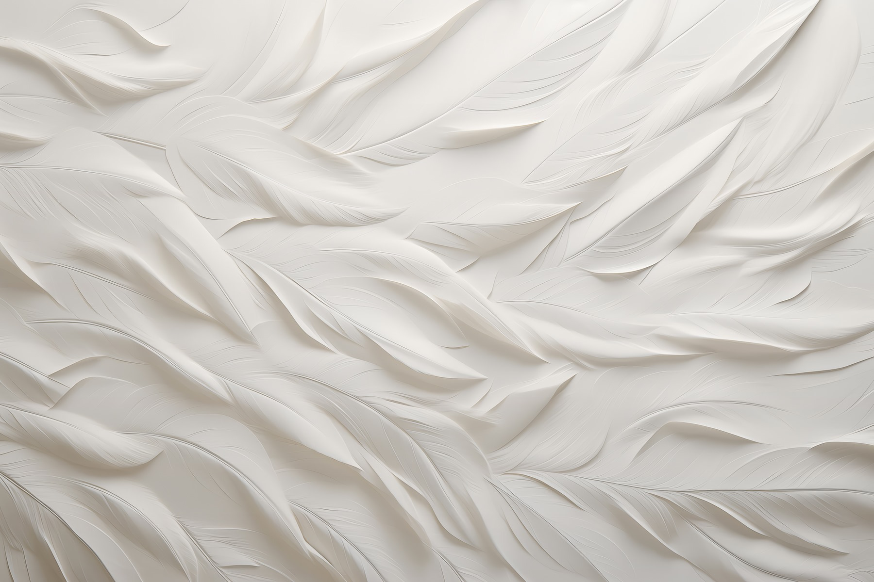 White feather pattern on a white surface