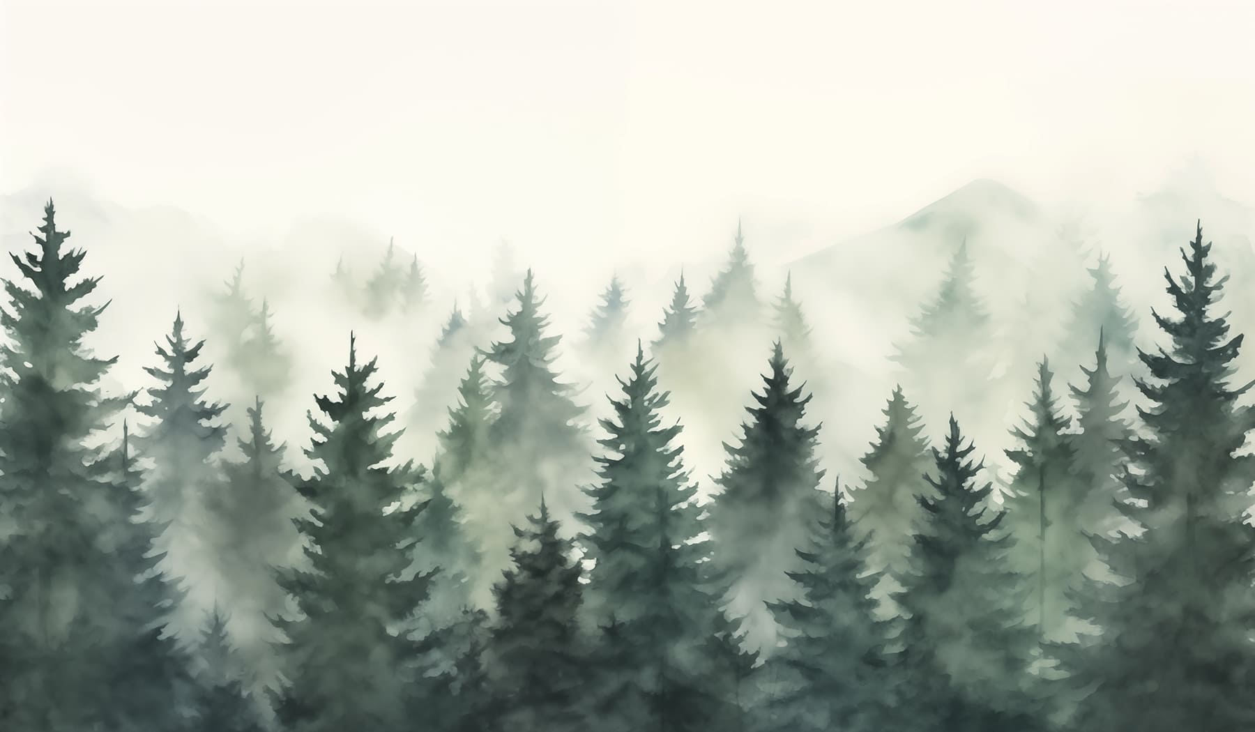 Group of trees in the fog Group of trees in the fog