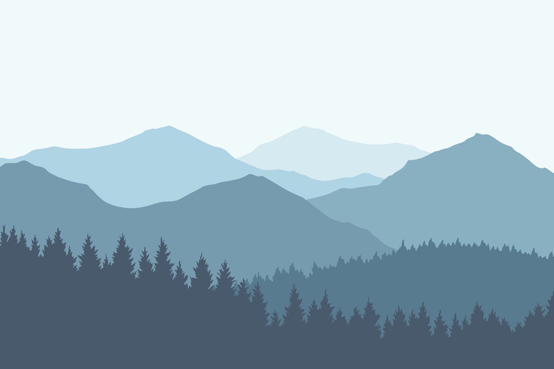 Landscape of mountains and trees Landscape of mountains and trees