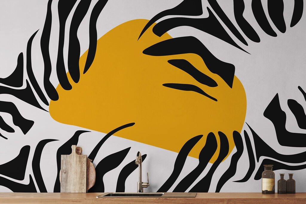 Yellow and black striped pattern