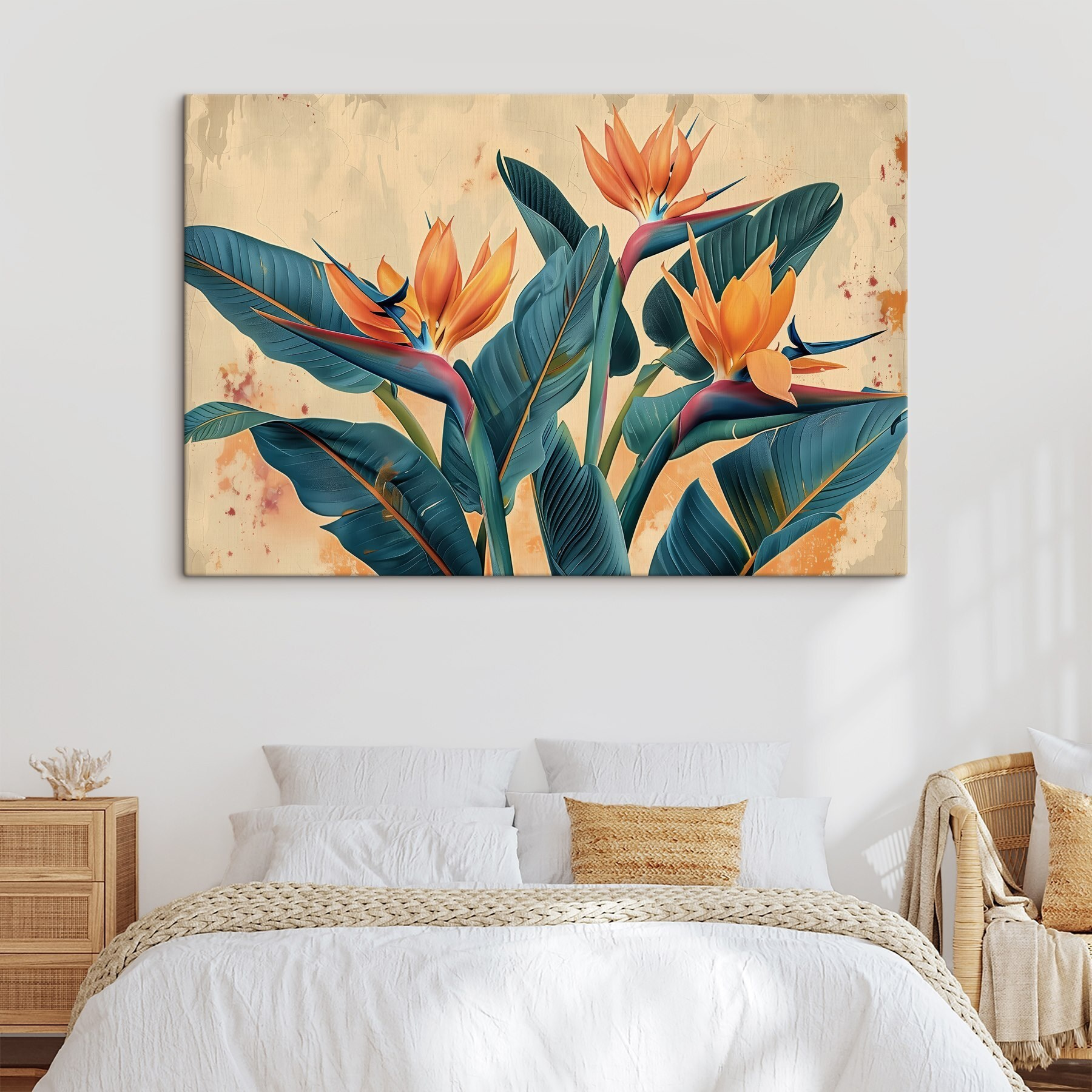 Vibrant tropical blossoms in harmony