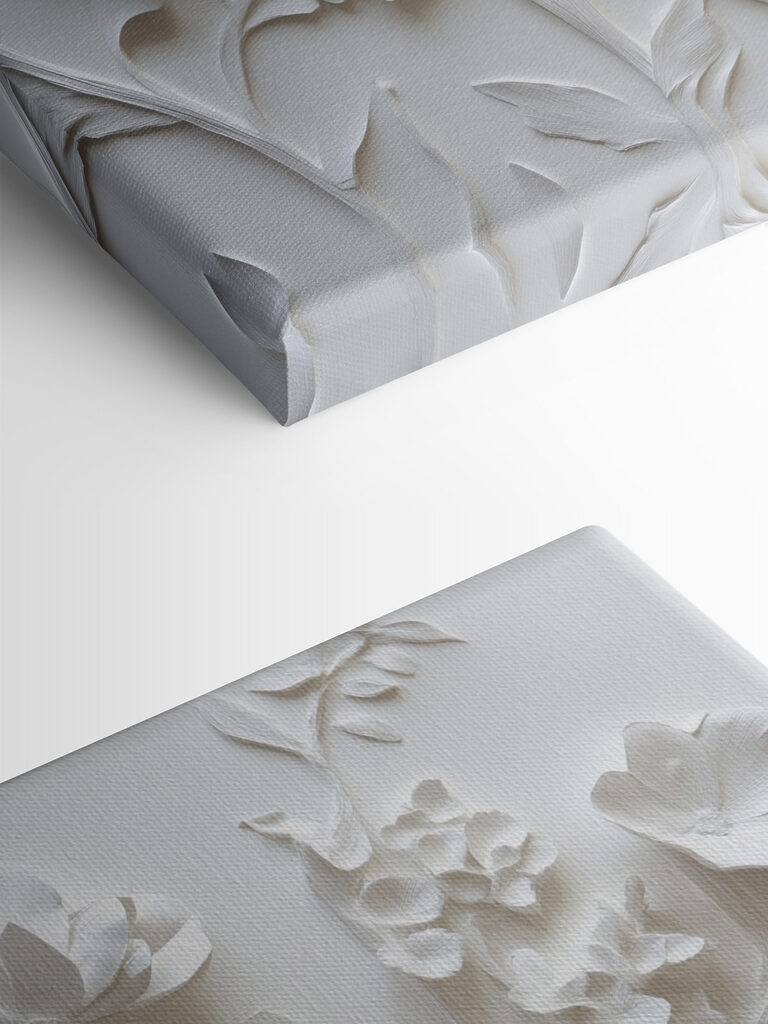 White wall with flowers White wall with flowers