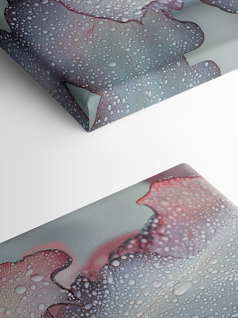 Delicate petals adorned with raindrops