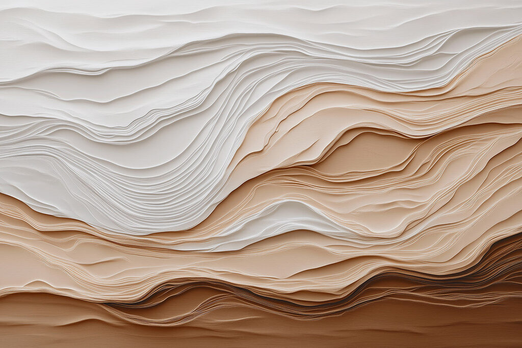 White and brown paper cut shapes