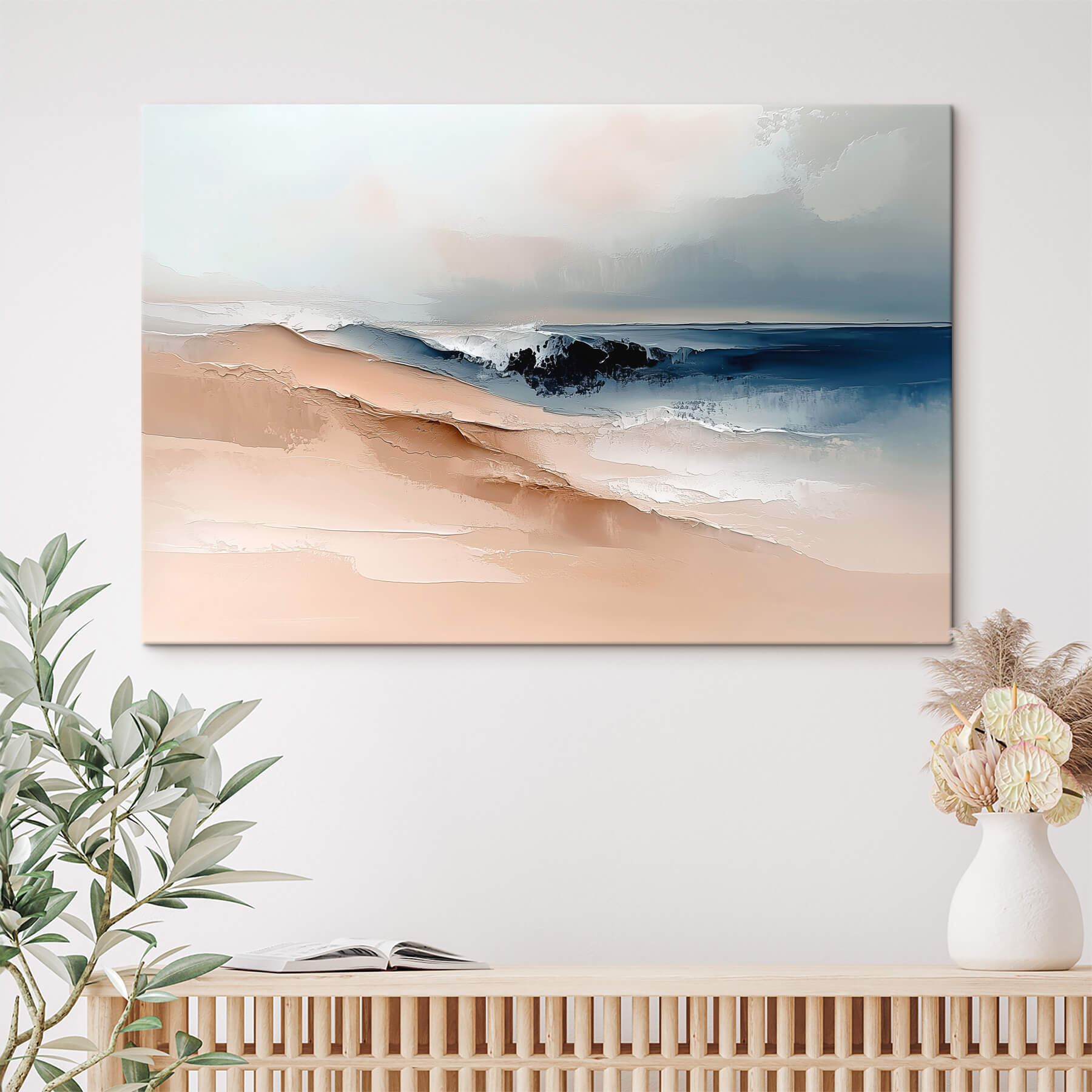 Sand dune with waves in the background Sand dune with waves in the background