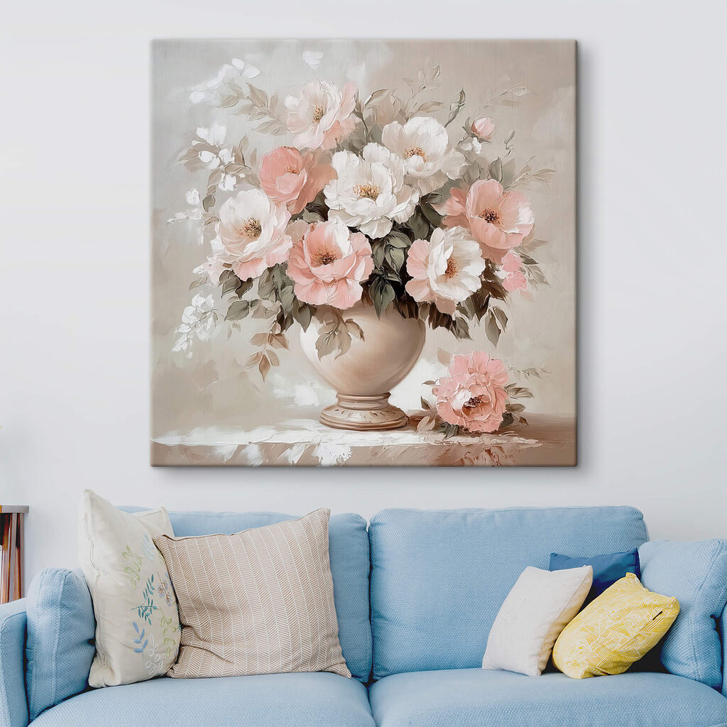 Painting of flowers in a vase