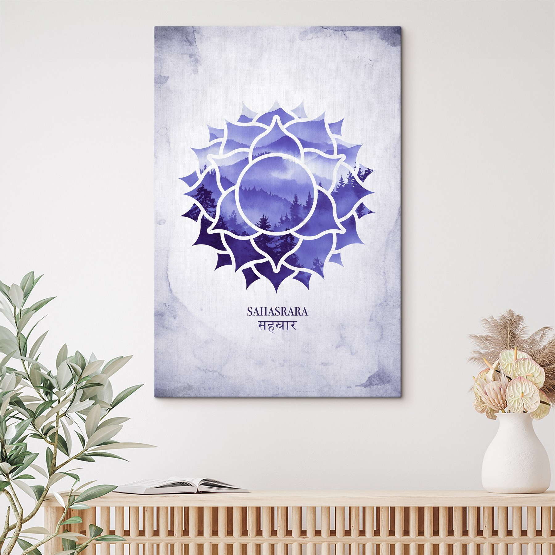 Blue and white flower design