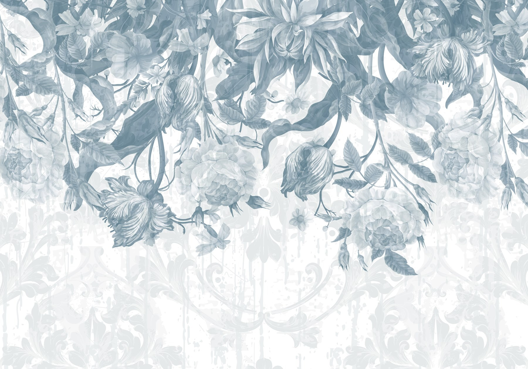 Delicate floral pattern in cool tones Delicate floral pattern in cool tones
