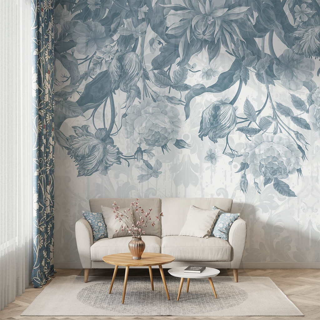 Delicate floral pattern in cool tones Delicate floral pattern in cool tones