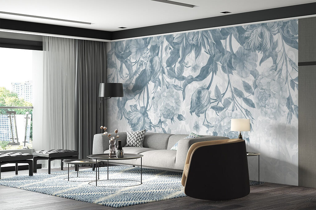Delicate floral pattern in cool tones Delicate floral pattern in cool tones
