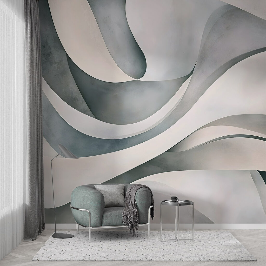 White and grey wavy lines