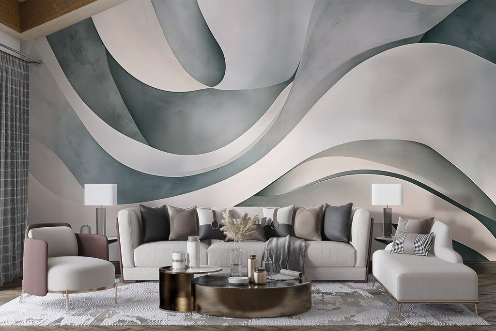 White and grey wavy lines