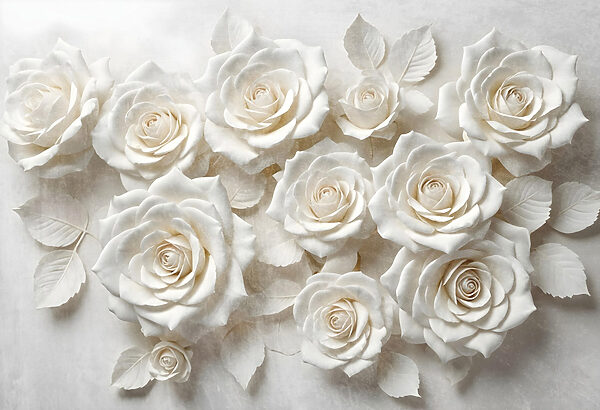 Group of white roses