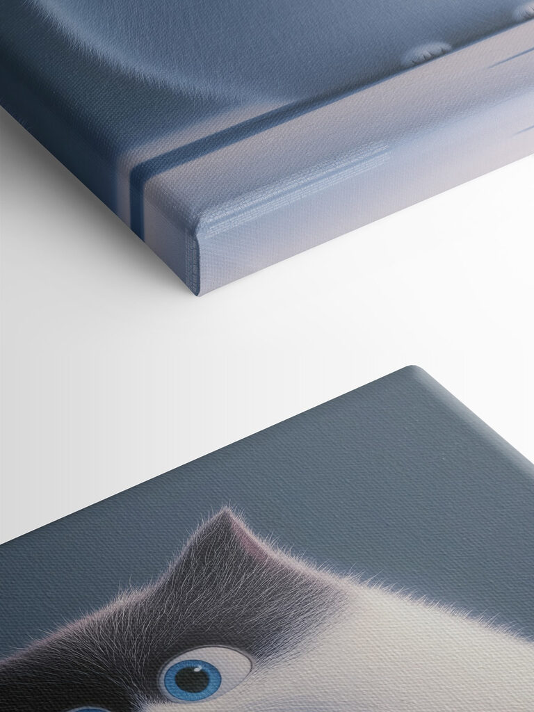 Cartoon of a cat looking at a little girl