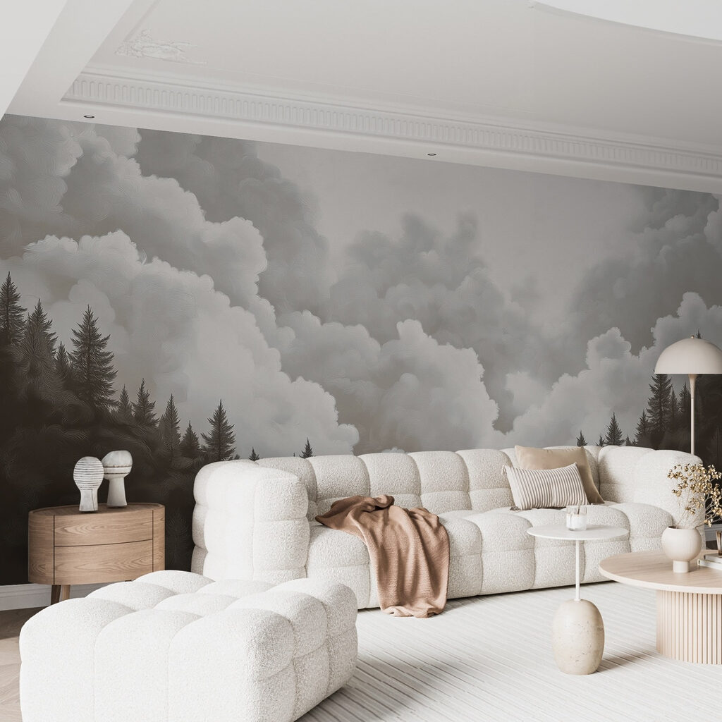 Group of trees and clouds
